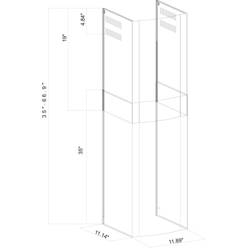 Winflo Wall Mount Range Hood Chimney Extension & Reviews Wayfair